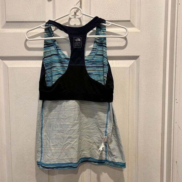 The North Face Vaporwick‎ Racer Back Striped Tank Top Womens Large Activewear - Picture 7 of 8